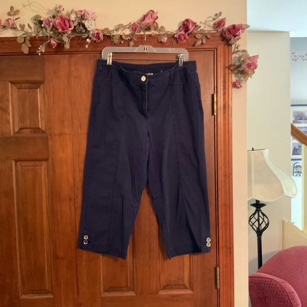 JM Collection Navy Capris